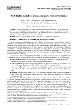 An 8-factor model for evaluating crew race performance