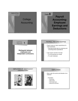 Payroll Accounting: Employee Earnings and Deductions