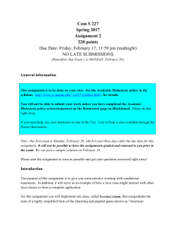 Com S 227 Spring 2017 Assignment 2 220 points Due Date: Friday