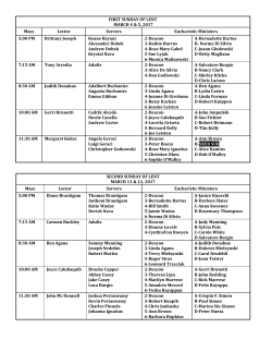 Liturgical Minister Schedule