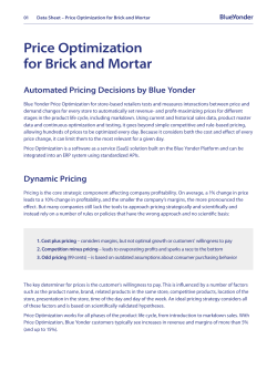 Price Optimization for Brick and Mortar