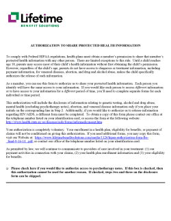 HIPAA Authorization Form - Lifetime Benefit Solutions