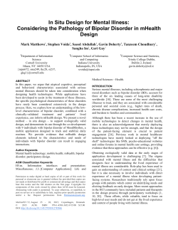 In Situ Design for Mental Illness: Considering the Pathology of