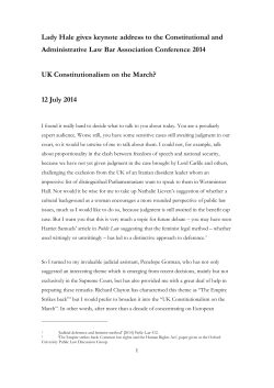 Lady Hale gives keynote address to the Constitutional and
