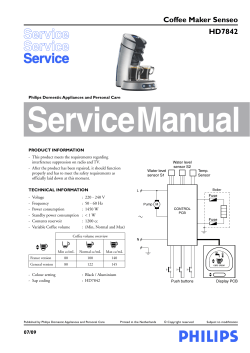 Coffee Maker Senseo HD7842 - Repair