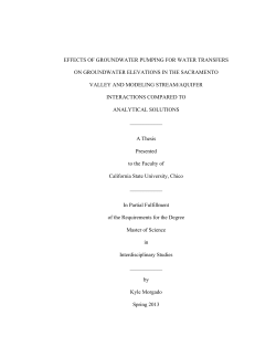 effects of groundwater pumping for water transfers on groundwater