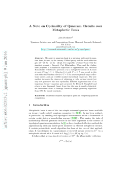 A Note on Optimality of Quantum Circuits over Metaplectic Basis