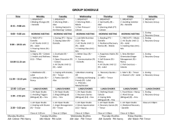 Daily Group Schedule