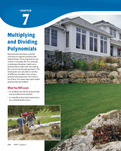 Multiplying and Dividing Polynomials