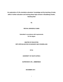 An exploration of Life orientation educators` knowledge and the