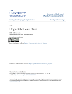 Origin of the Genus Homo - DigitalCommons@URI