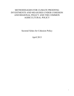 methodoligies for climate proofing investments and measures under