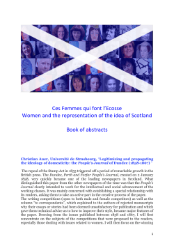 Book of abstracts - Ces Femmes qui font l`Ecosse