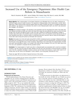Increased Use of the Emergency Department After Health Care