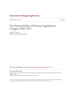 The Partisan Politics of Antiwar Legislation in Congress, 2001-2011