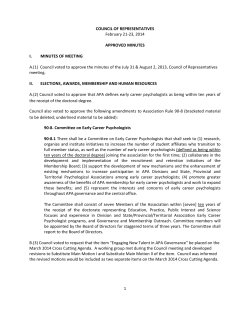 1 COUNCIL OF REPRESENTATIVES February 21