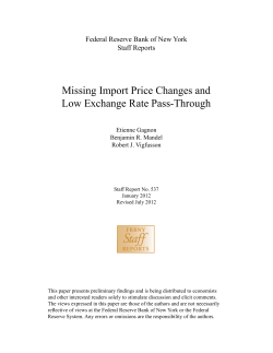 Missing Import Price Changes and Low Exchange Rate Pass
