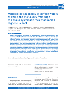 Microbiological quality of surface waters of Rome and it`s County