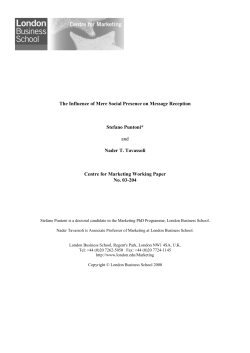 The Influence of Mere Social Presence on Message Reception