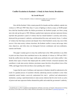 Conflict Escalation in Kashmir: A Study in State