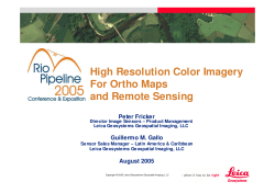 High Resolution Color Imagery For Ortho Maps and Remote Sensing