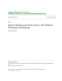 Interest Analysis and Choice of Law: The Dubious Dominance of