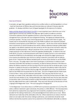 Case Law of Interest A reminder, yet again that a guideline sentence