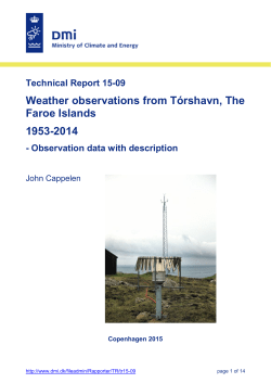 Technical Report 15-09 Weather observations from T&oacute;rshavn