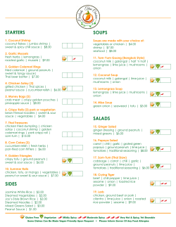 our menu - Carlisle Thai Cuisine