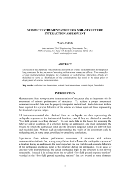 seismic instrumentation for soil-structure interaction assessment