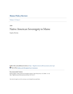 Native American Sovereignty in Maine