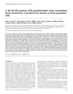 A 60&ndash;66 kDa protein with gonadotrophin surge attenuating factor