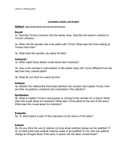 Recall 1a. Describe Torres`s entrance into the barber