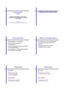 PRESUPPOSITION