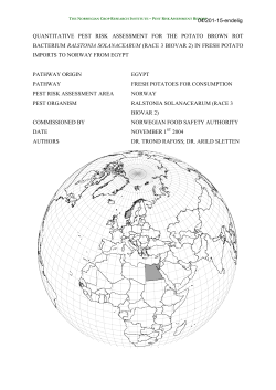 quantitative pest risk assessment for the potato brown rot bacterium