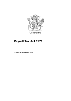 Payroll Tax Act 1971 - Queensland Legislation
