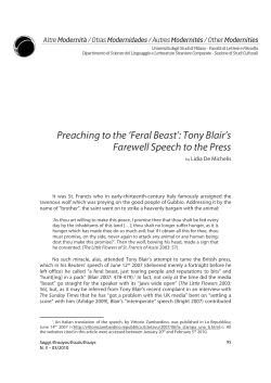 Preaching to the `Feral Beast`: Tony Blair`s Farewell