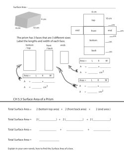 CH 5.3 Surface Area of a Prism
