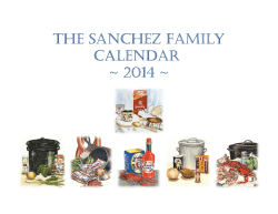 THE SANCHEZ FAMILY CALENDAR ~ 2014 ~