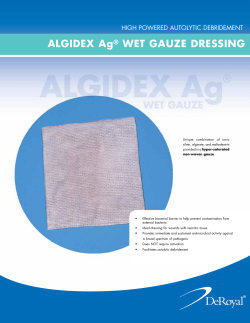 Algidex Ag&reg; weT gAuze dReSSiNg