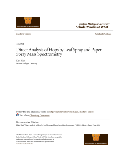 Direct Analysis of Hops by Leaf Spray and Paper Spray Mass