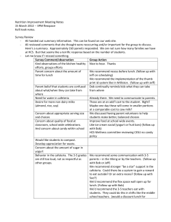 Nutrition Improvement Meeting Notes 15 March 2012 -