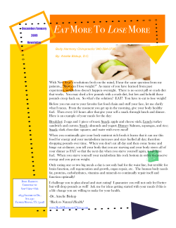 January09EatMoretoLo.. - Body Harmony Chiropractic
