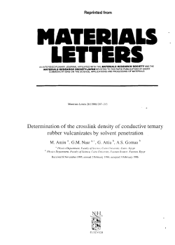Detern1ination of the crosslink density of conductive ternary rubber