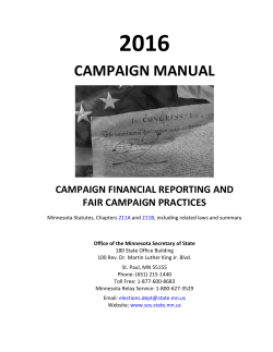 2016 Minnesota Campaign Manual