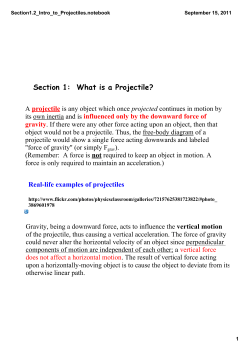 Section 1: What Is A Projectile?