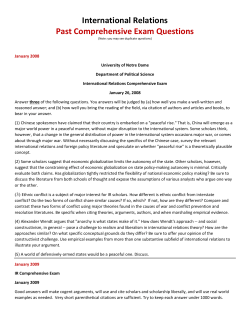 International Relations - Past Exam Questions