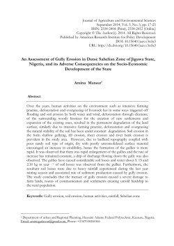 An Assessment of Gully Erosion in Dutse Sahelian Zone of Jigawa