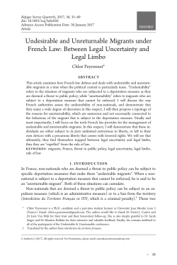 Undesirable and Unreturnable Migrants under French Law