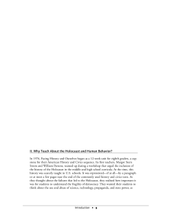 II. Why Teach About the Holocaust and Human Behavior?